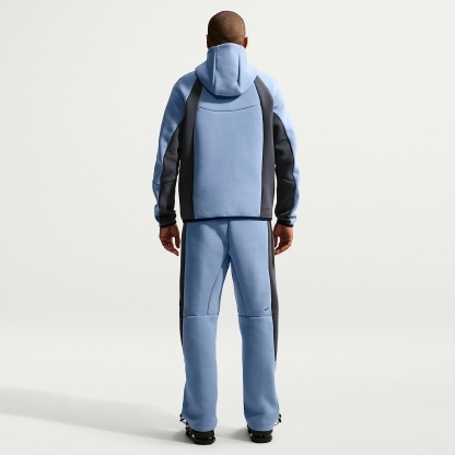 Nike Tech Men's Colour-Block Open-Hem Fleece Trousers – Work Blue/Thunder Blue/Black