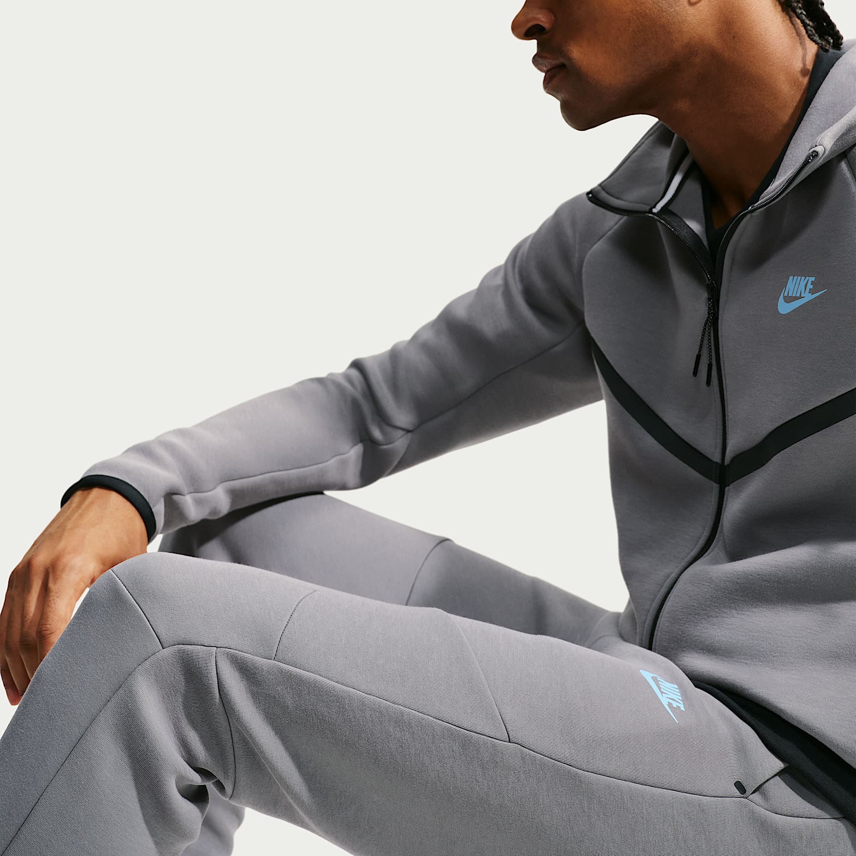 Nike Tech Men's Fleece Joggers – Smoke Grey/Football Blue