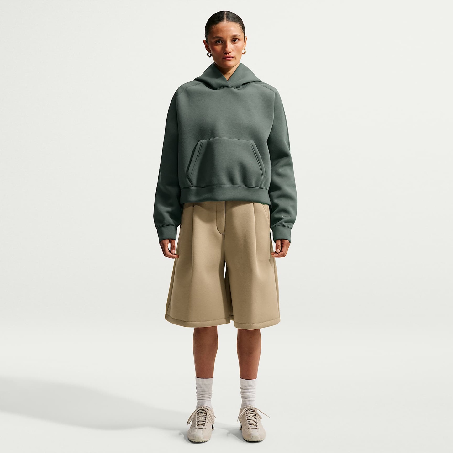 Nike Article Fleece Women's Oversized Hoodie – Camo Green/Camo Green