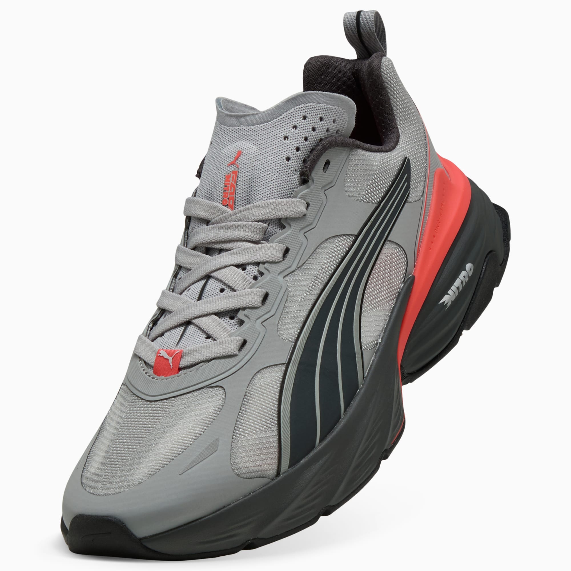 PUMA Fade Sneakers Unisex – Gray Echo-Shadow Gray-Red Glamour
