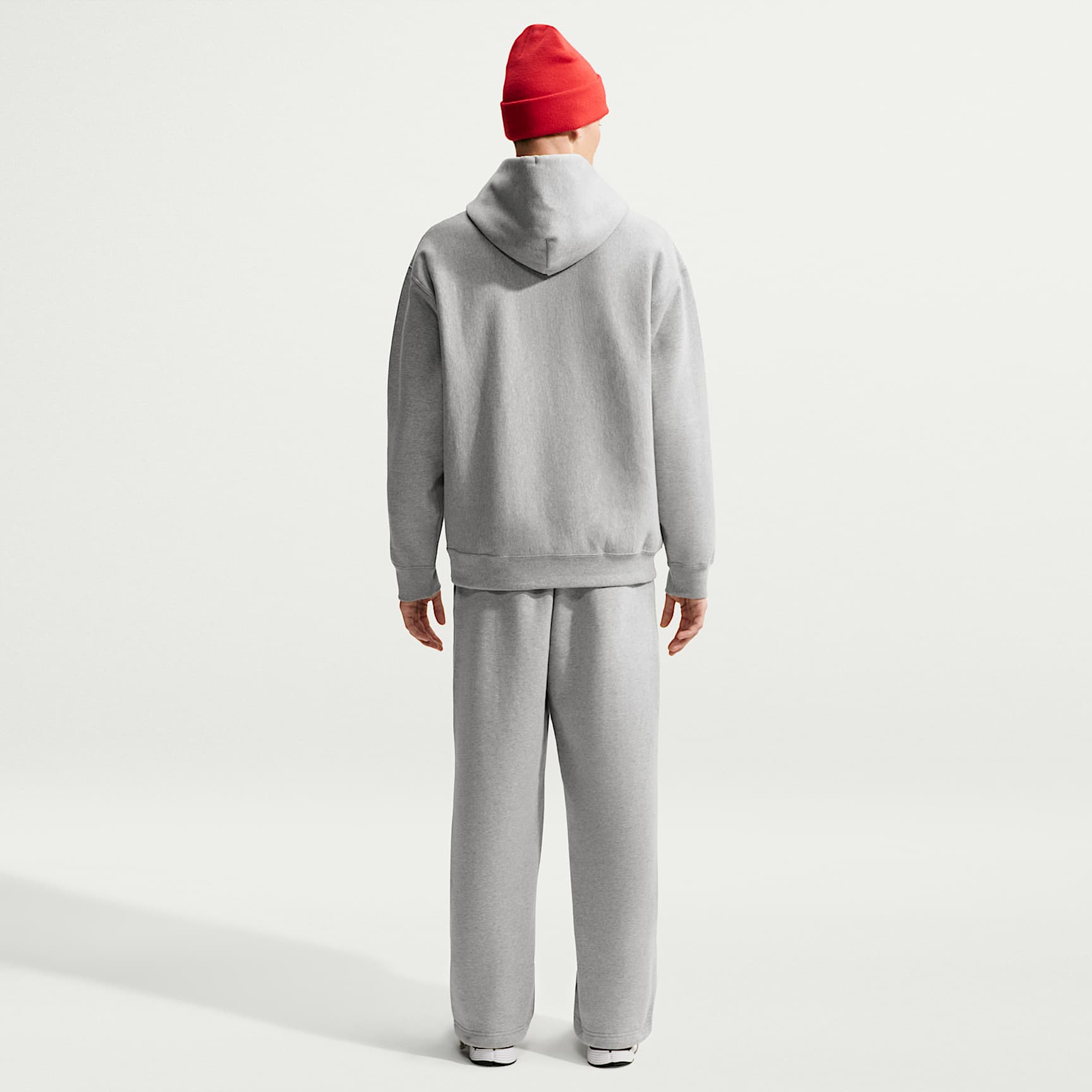 Nike Solo Swoosh Men's Pullover Hoodie – Dark Grey Heather/Light Smoke Grey/White