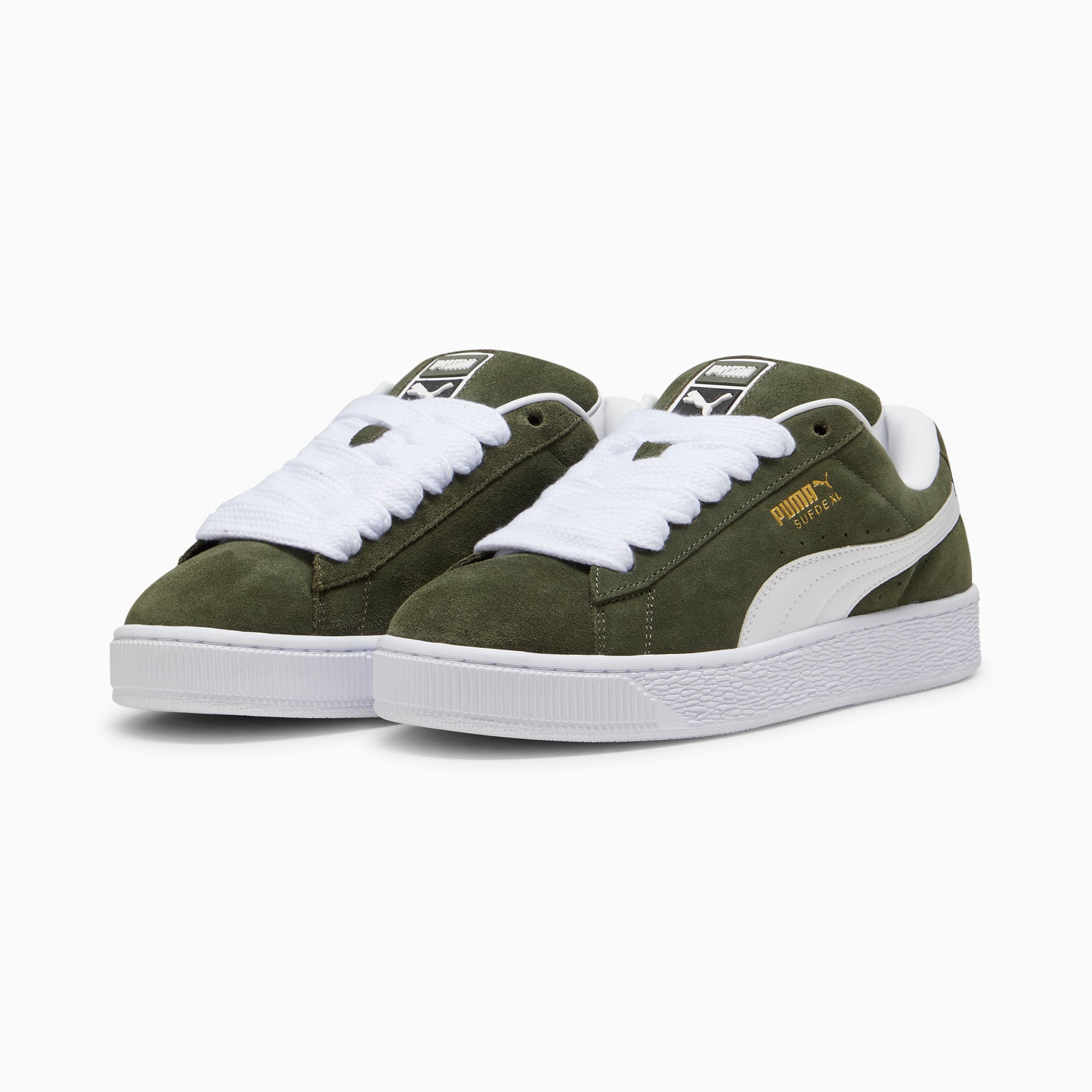 Suede XL Sneakers Unisex – Dark Olive-PUMA White