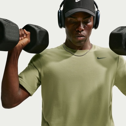 Nike Dri-FIT Men's Fitness T-Shirt – Dusty Olive/Black