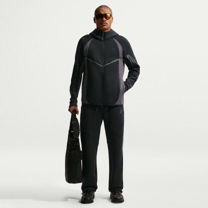 Nike Tech Men's Colour-Block Full-Zip Fleece Windrunner Jacket – Black/Anthracite/Black