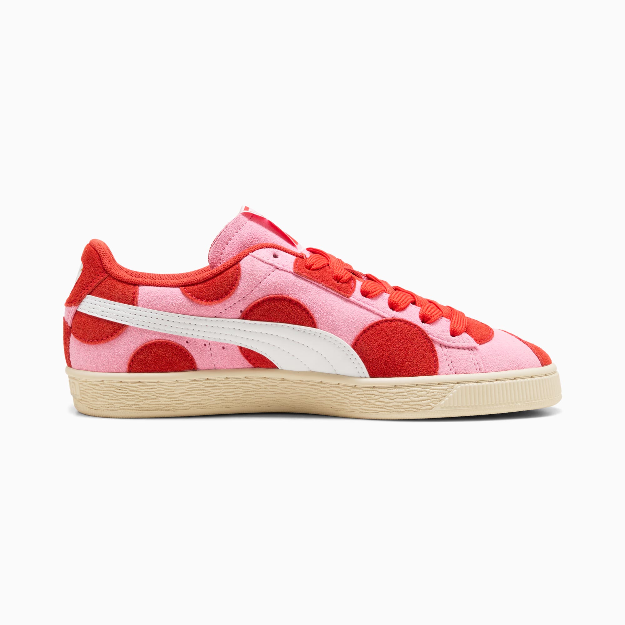 Suede Printed Sneakers Unisex – Pink Lilac-PUMA Red