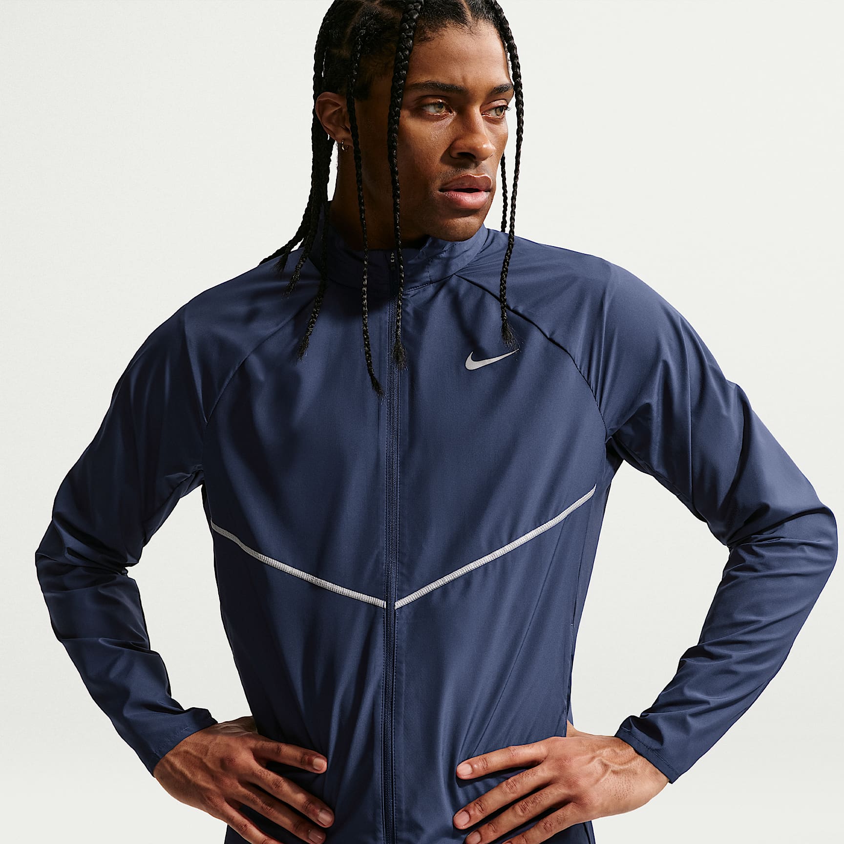 Nike Miler Men's Repel UV Protection Running Jacket – Midnight Navy/Midnight Navy