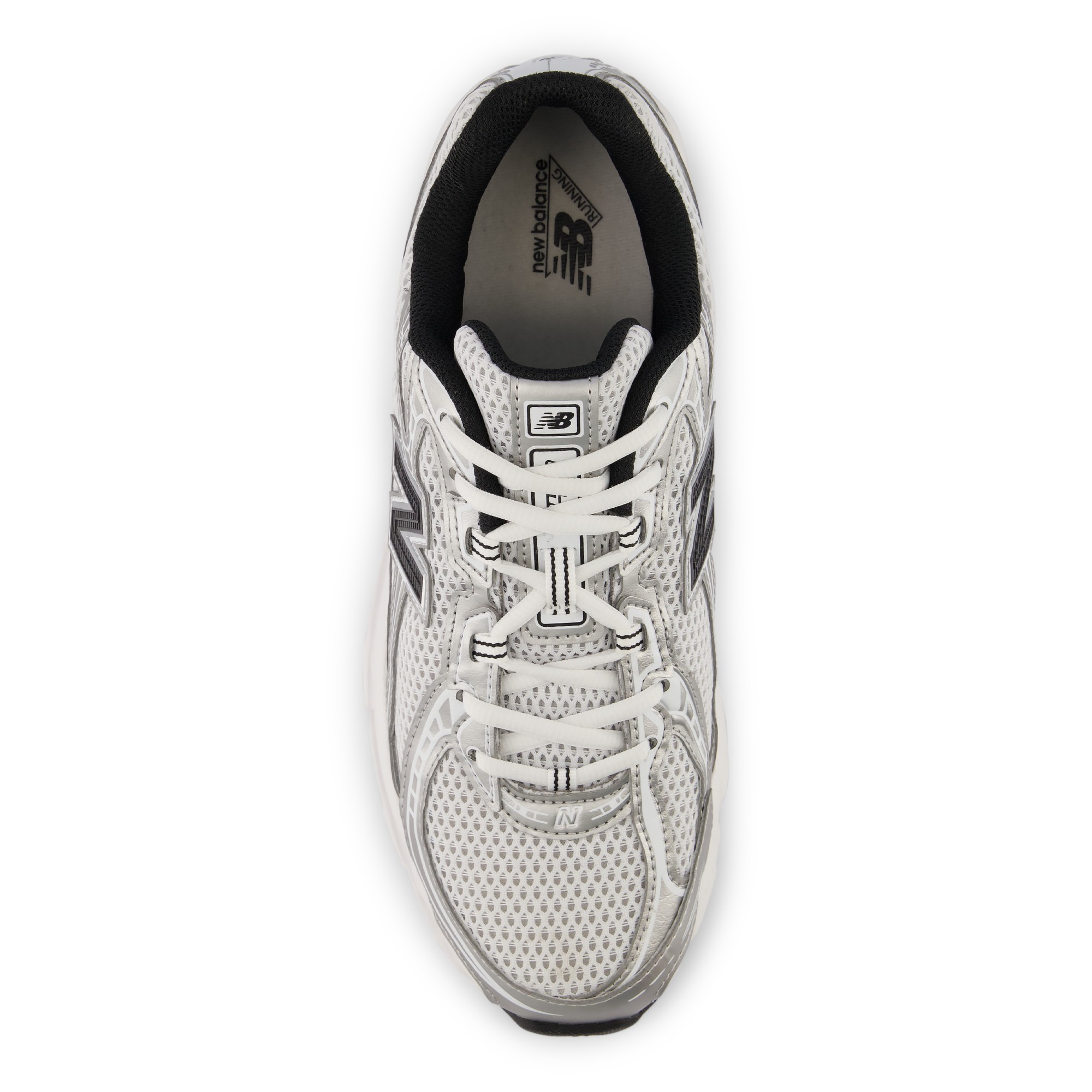 740 – WHITE with Metallic Silver and Black
