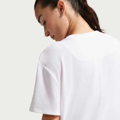 Nike One Relaxed Women's Dri-FIT Short-Sleeve Top – White/Black