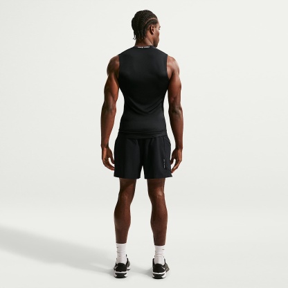 Nike Pro Men's Dri-FIT Tight Sleeveless Fitness Top – Black/White