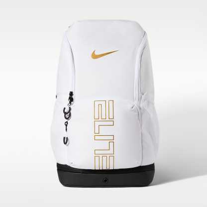 Nike Varsity Elite Backpack (32L) – White/Black/Metallic Gold