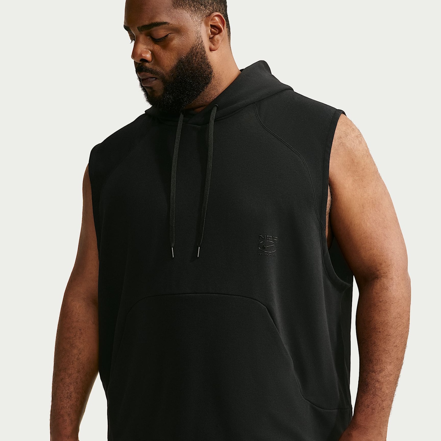 Nike N.A.C. Men's Dri-FIT Fleece Sleeveless Training Hoodie – Black/Black