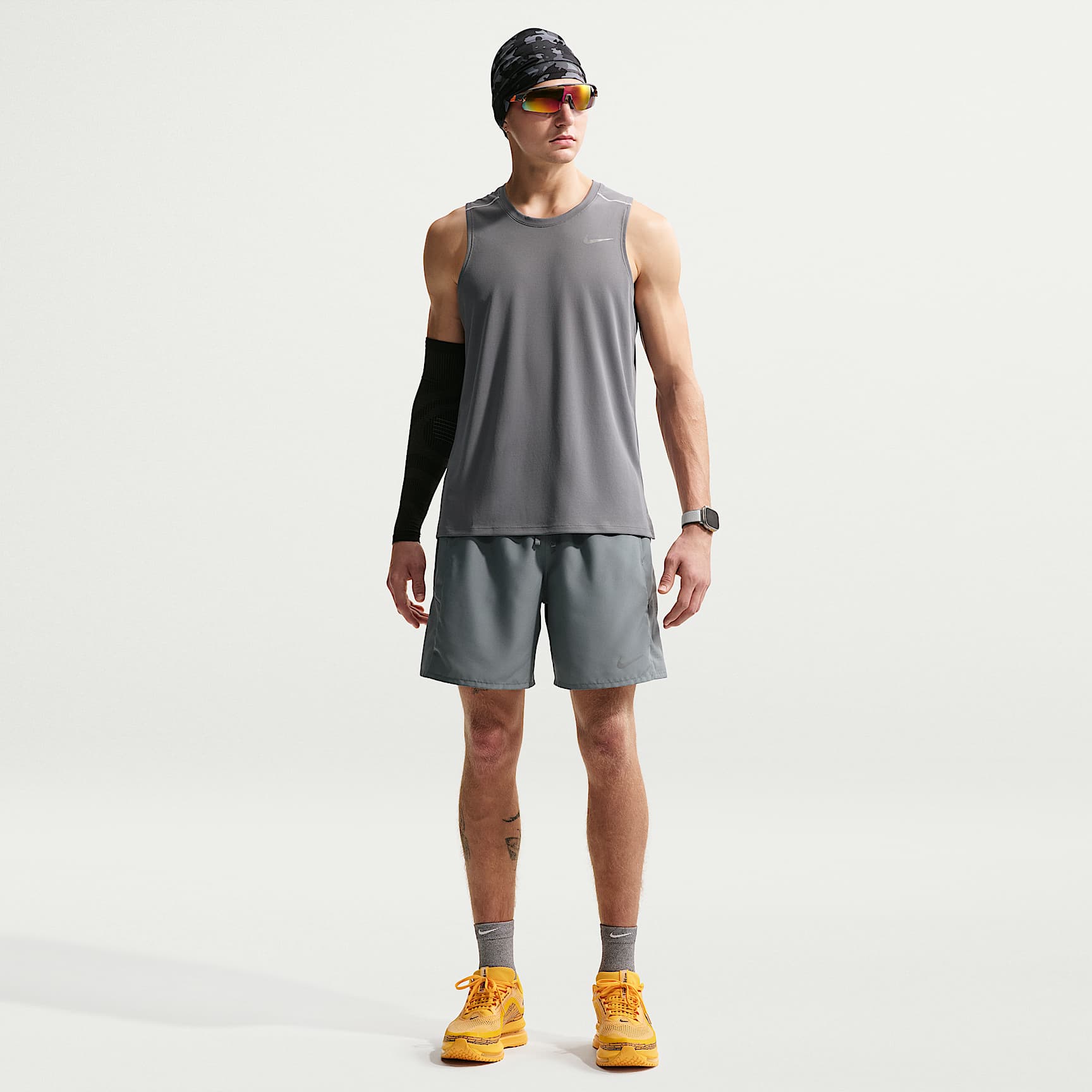 Nike Miler Men's Dri-FIT 18cm (approx.) Brief-Lined Running Shorts – Smoke Grey/Smoke Grey