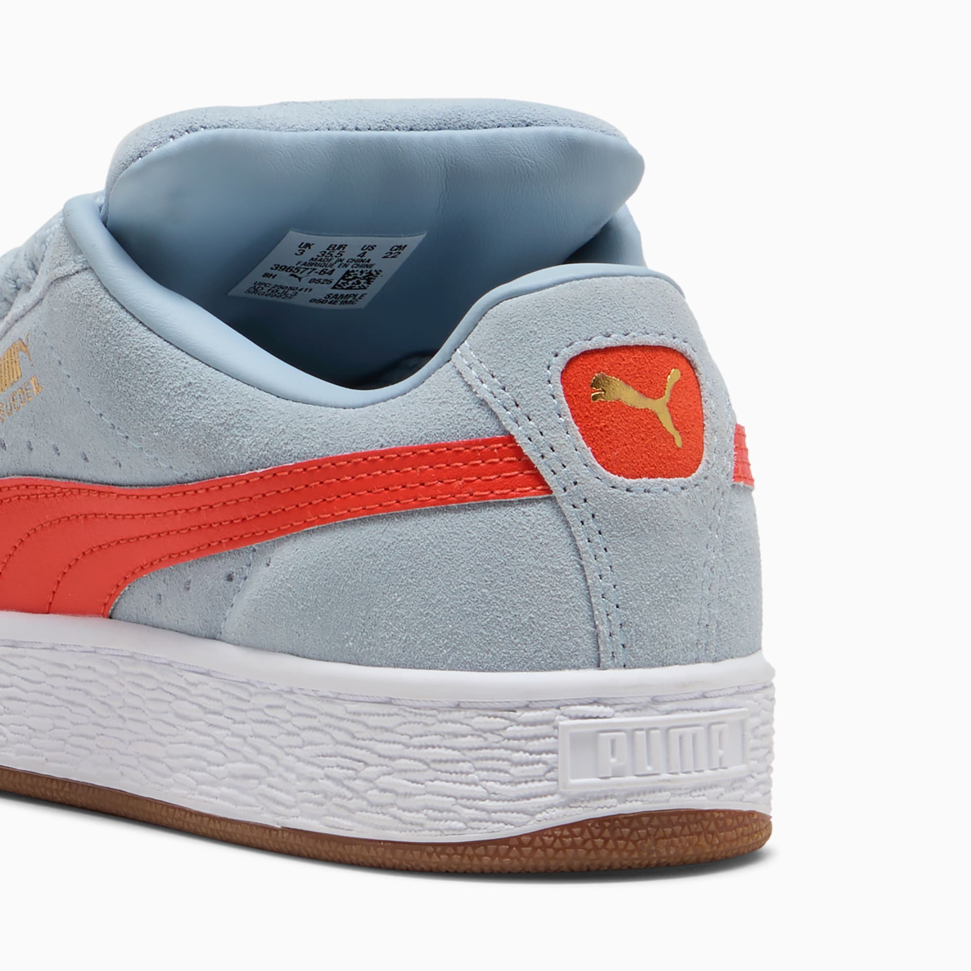 Suede XL Youth Sneakers – Sea Illusion-Red Flash