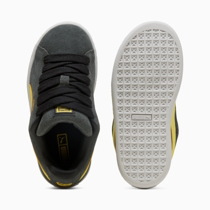 Suede XL Kids' Sneakers – Shadow Gray-Lemon Meringue