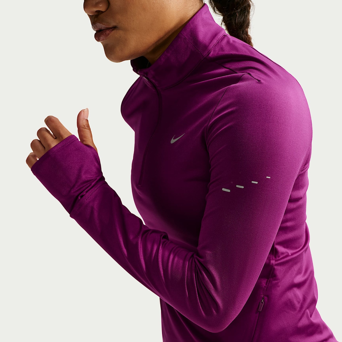 Nike Swift Women's Dri-FIT UV 1/4-Zip Running Top – True Berry