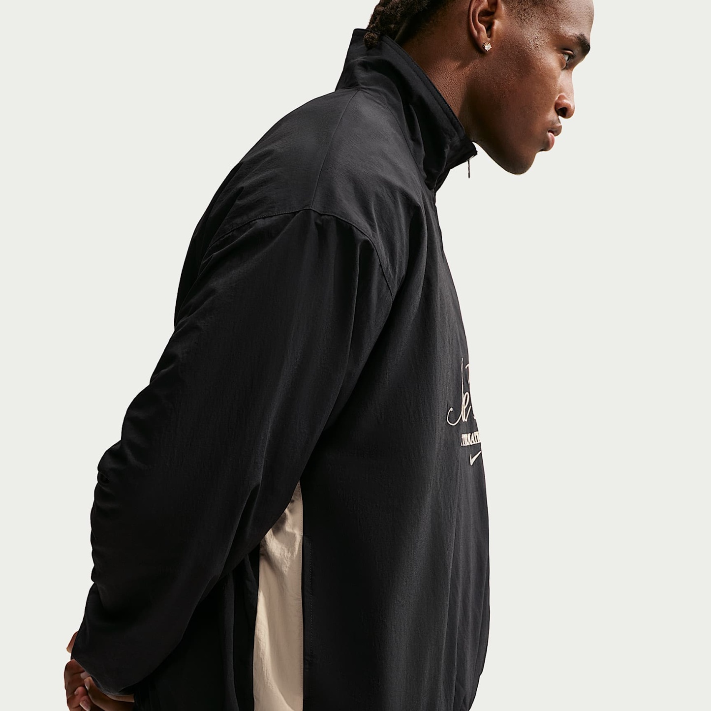 Nike Club Men's 1/2-Zip Jacket – Black/Sand Drift/Sand Drift