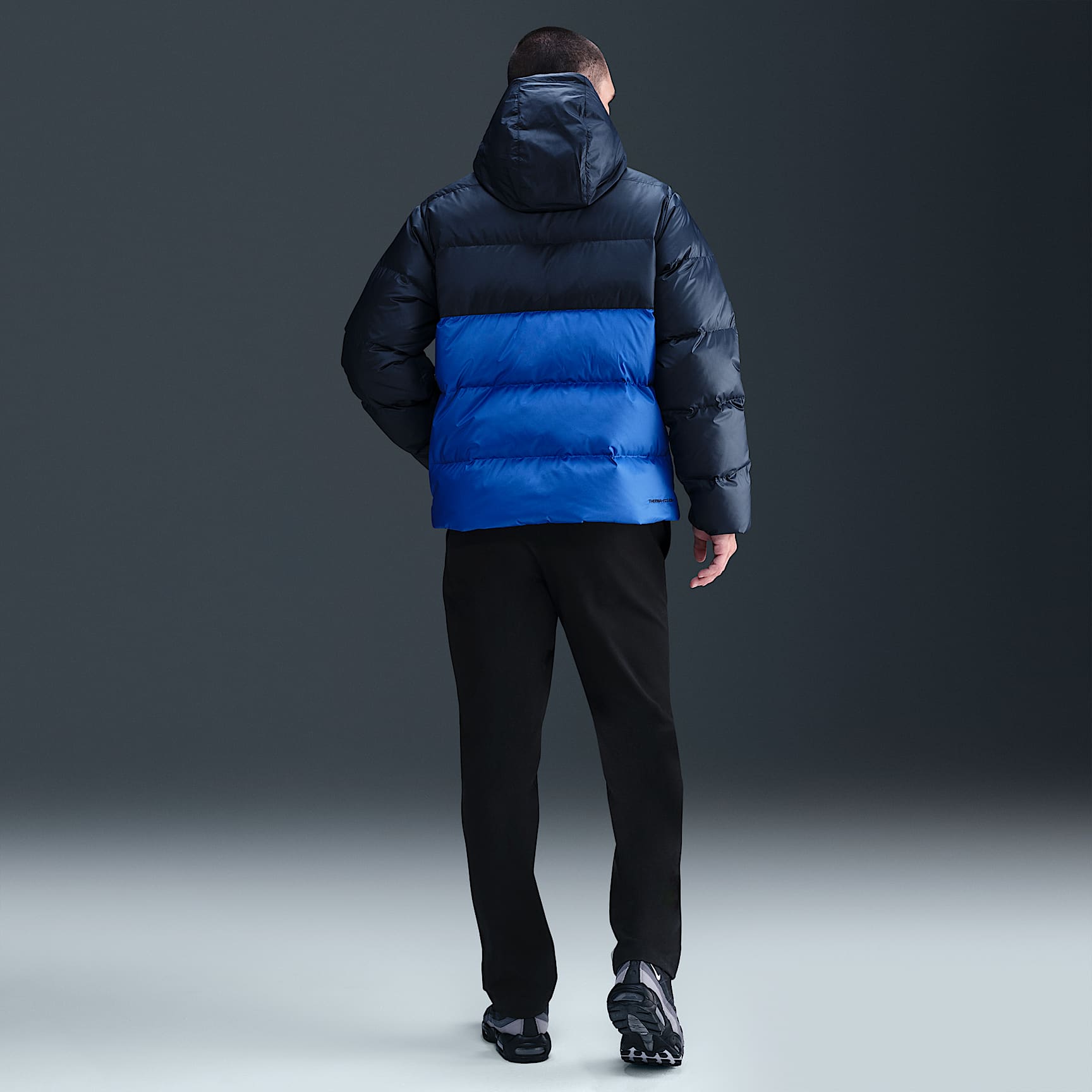 Nike Windrunner Men's Down Jacket – Obsidian/Game Royal/White
