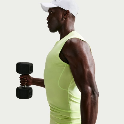 Nike Pro Men's Dri-FIT Tight Sleeveless Fitness Top – Light Liquid Lime/Black