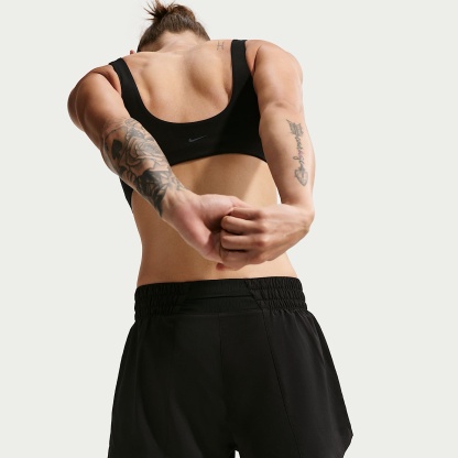 Nike One Women's Dri-FIT High-Waisted 8cm (approx.) 2-in-1 Shorts – Black/White