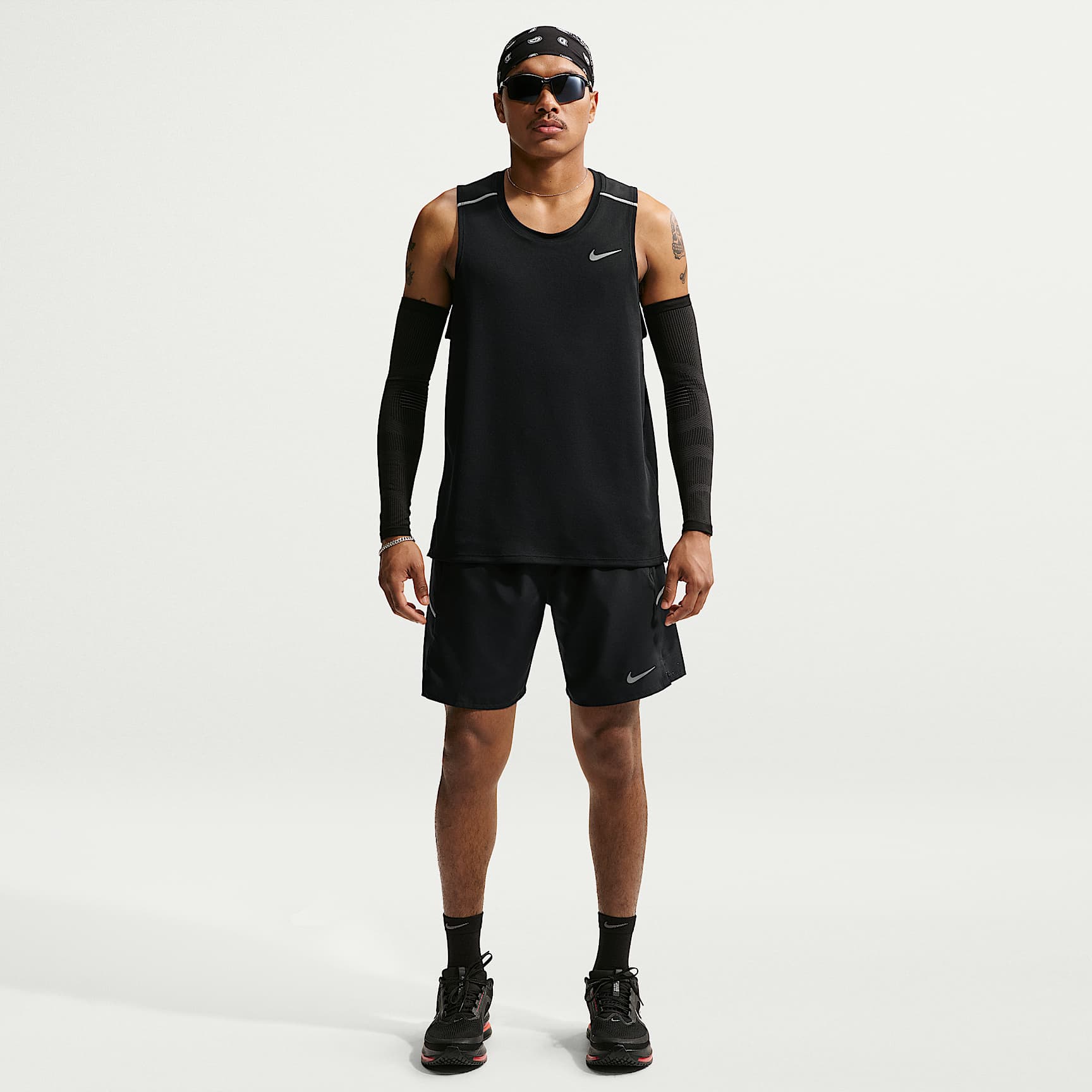 Nike Miler Men's Dri-FIT 18cm (approx.) Brief-Lined Running Shorts – Black/Black