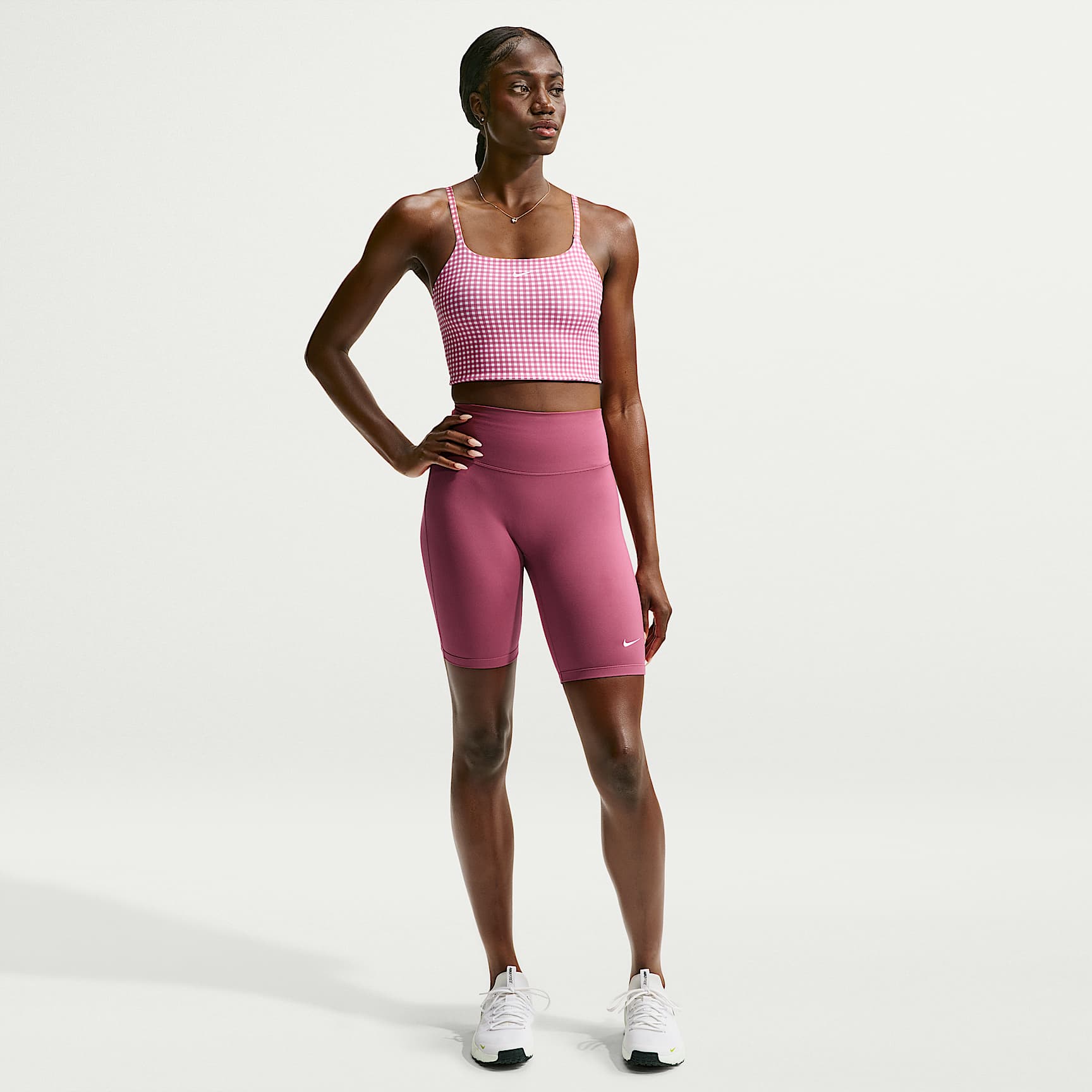 Nike One Women's High-Waisted 20.5cm (approx.) Biker Shorts – Pink Smoke/White