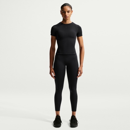 Nike Universa Women's High-Waisted 7/8 Leggings with No Front Seam – Black/Anthracite/Dark Smoke Grey