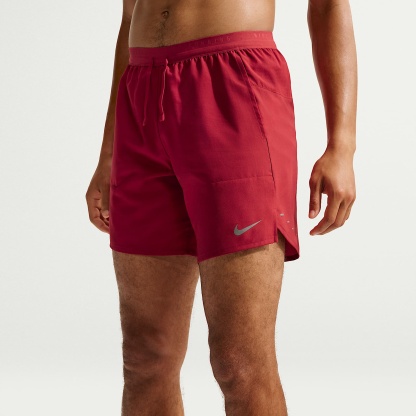 Nike Stride Men's Dri-FIT 18cm (approx.) Briefs-Lined Running Shorts – Tough Red/Reflective Silver