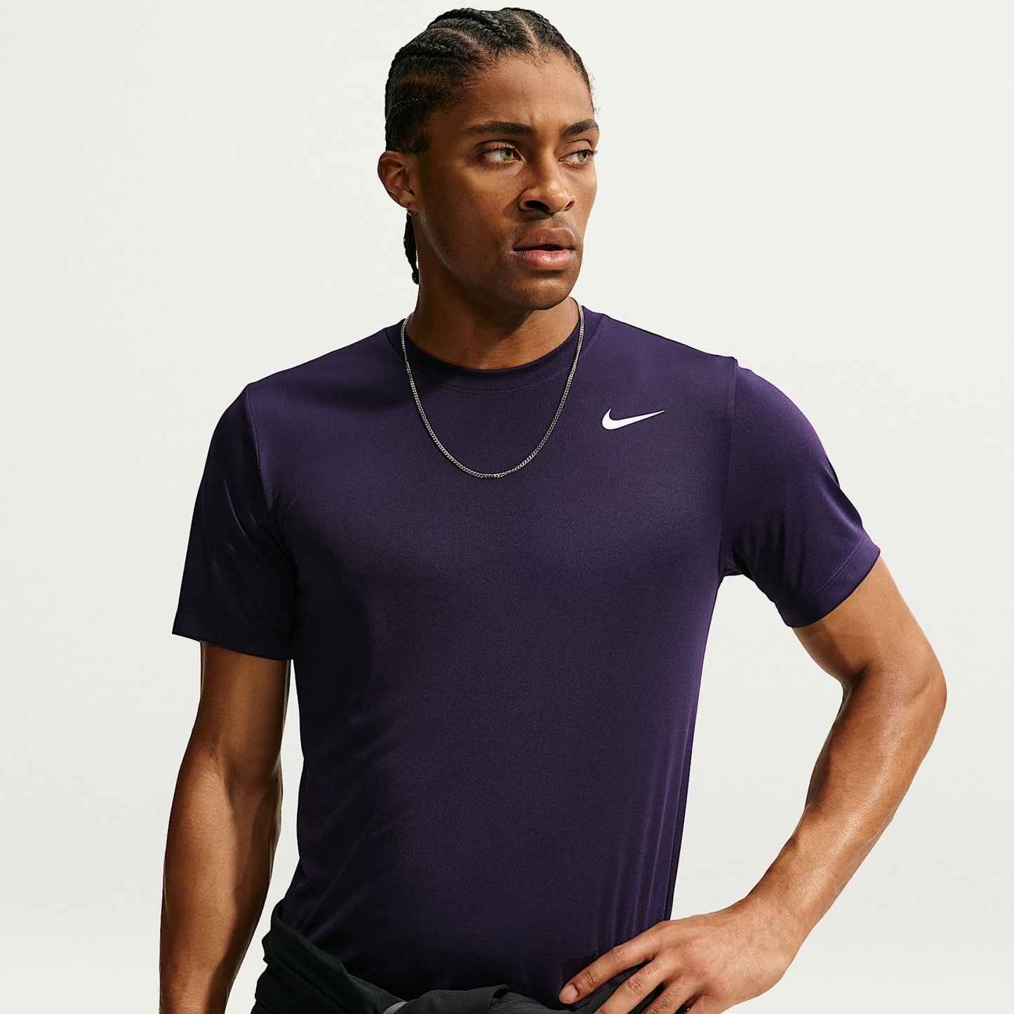 Nike Men's Dri-FIT Training T-Shirt – Purple Dynasty/White