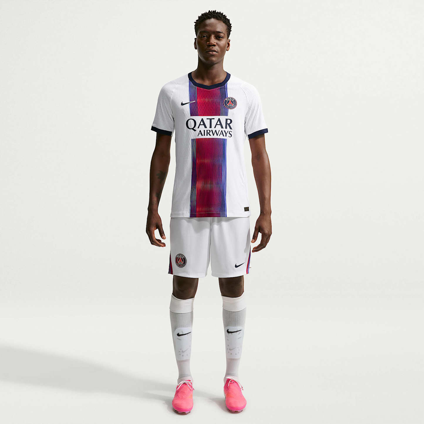 Paris Saint-Germain 2026/27 Match Away Men's Nike Aero-FIT Football Authentic Shirt – White/College Navy/Global Red/College Navy