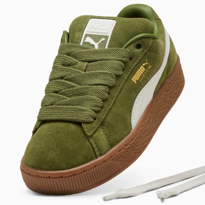 Suede XL Youth Sneakers – Olive Green-Vapor Gray
