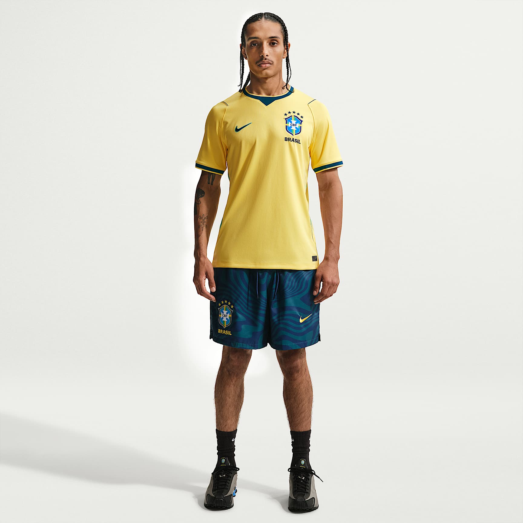 Brazil National Team 2026 Stadium Home Men's Nike Dri-FIT Football Shirt – Canary/Light Menta/Geode Teal
