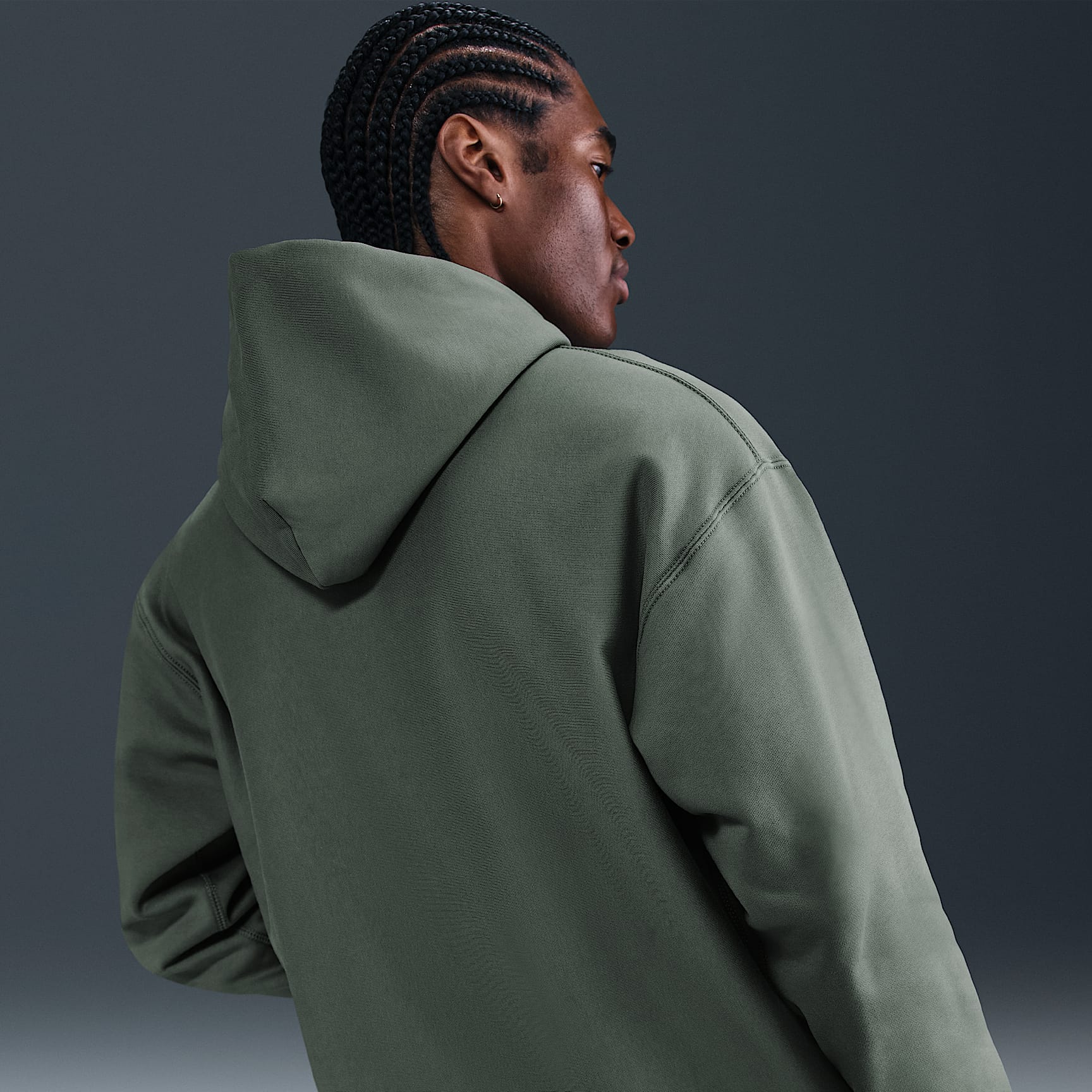 Nike Solo Swoosh Men's Pullover Hoodie – Clay Green/Clay Green/White