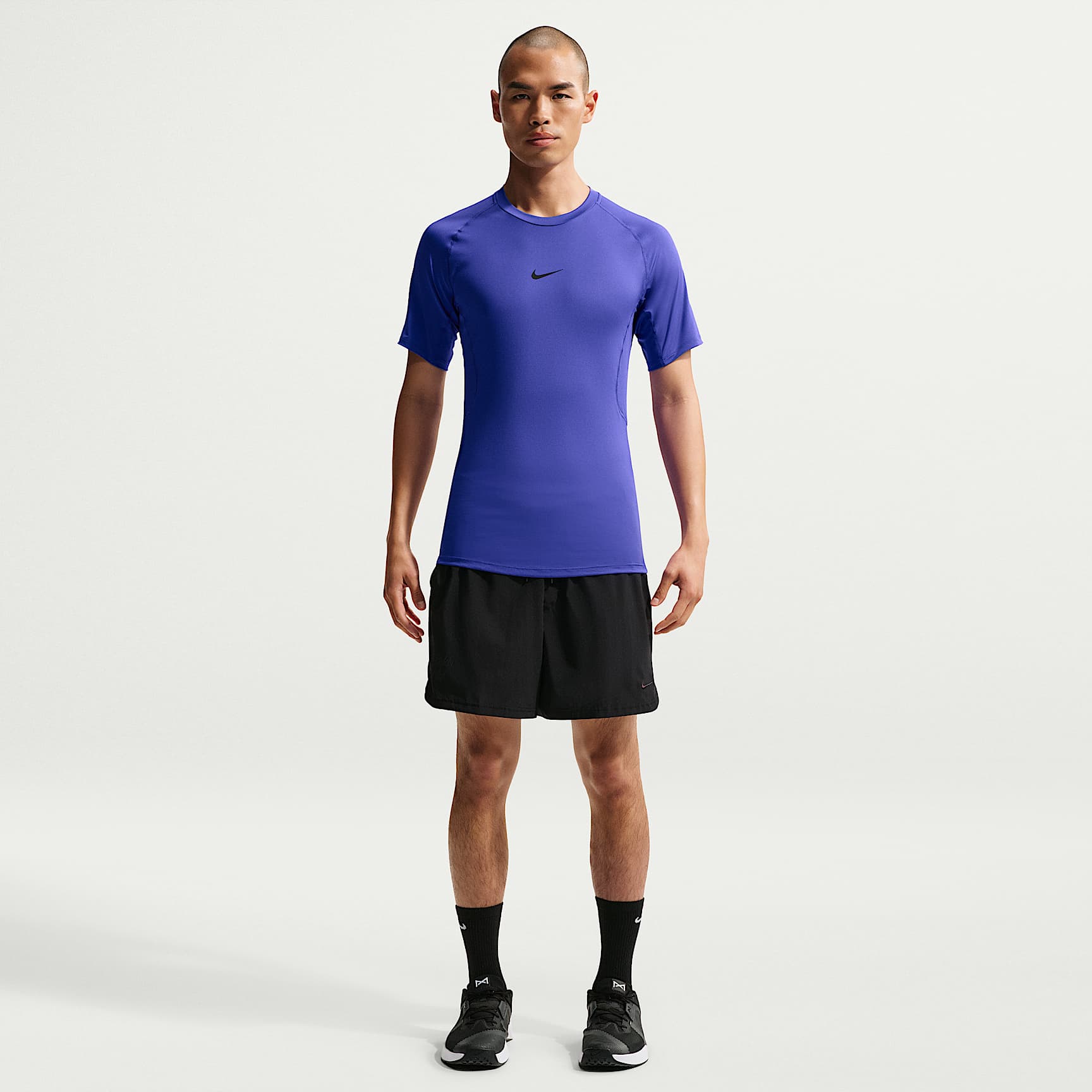 Nike Pro Men's Dri-FIT Tight Short-Sleeve Fitness Top – Persian Violet/Black