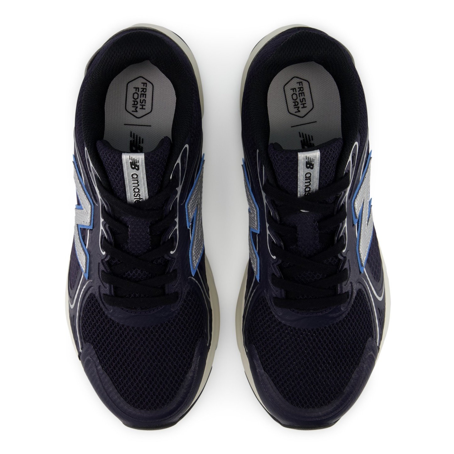 Fresh Foam Amaste – BLACK with SILVER METALLIC and ANALOG BLUE