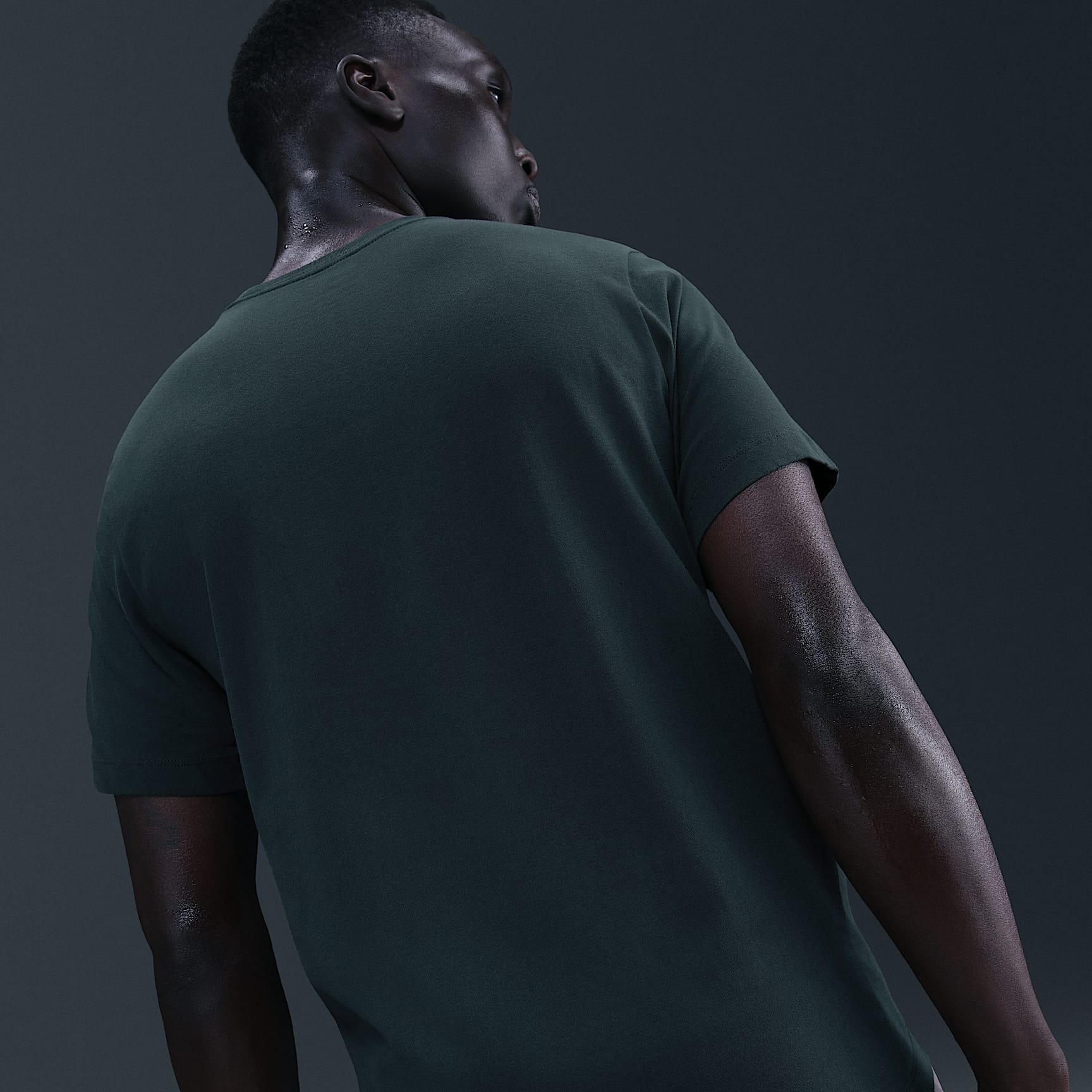 Nike Dri-FIT Men's Fitness T-Shirt – Seaweed/White