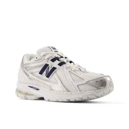1906R – White with NB Navy and Silver Metallic