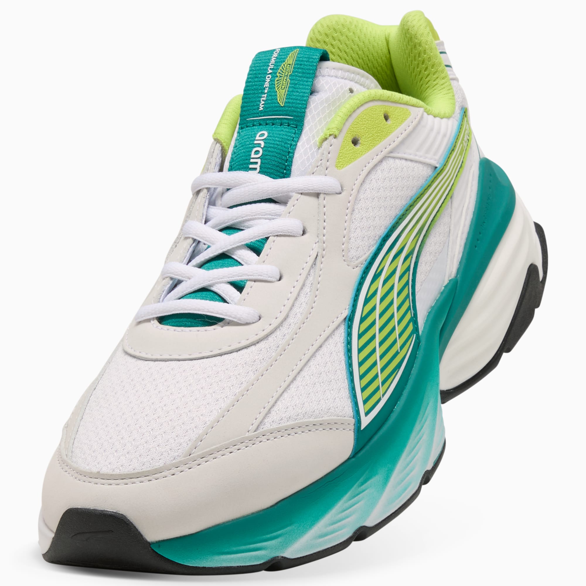 PUMA x ASTON MARTIN ARAMCO F1® TEAM Fade Sneakers Unisex – PUMA White-Lime Shimmer