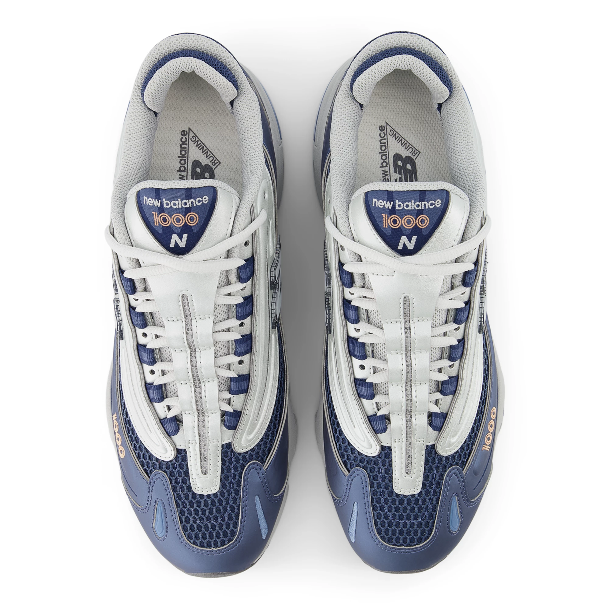 1000 – Vintage Indigo with Light Silver Metallic and Peach Nectar