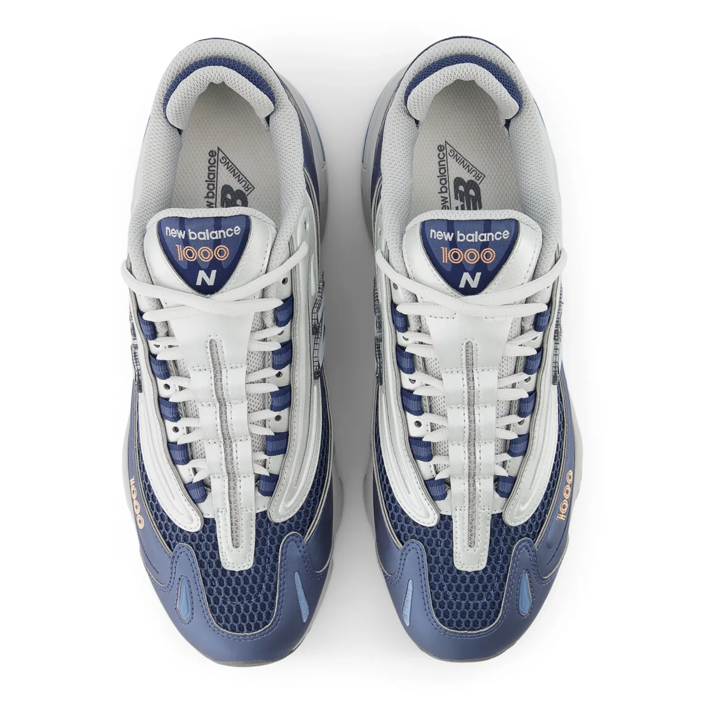 1000 – Vintage Indigo with Light Silver Metallic and Peach Nectar