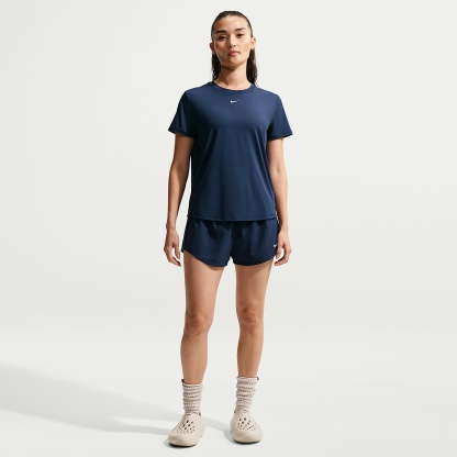 Nike One Classic Women's Dri-FIT Short-Sleeve Top – Midnight Navy/White