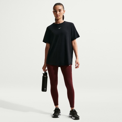 Nike One Relaxed Women's Dri-FIT Short-Sleeve Top – Black/White