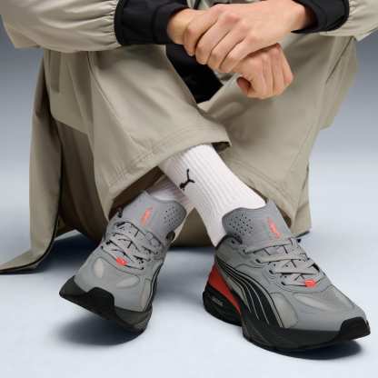 PUMA Fade Sneakers Unisex – Gray Echo-Shadow Gray-Red Glamour