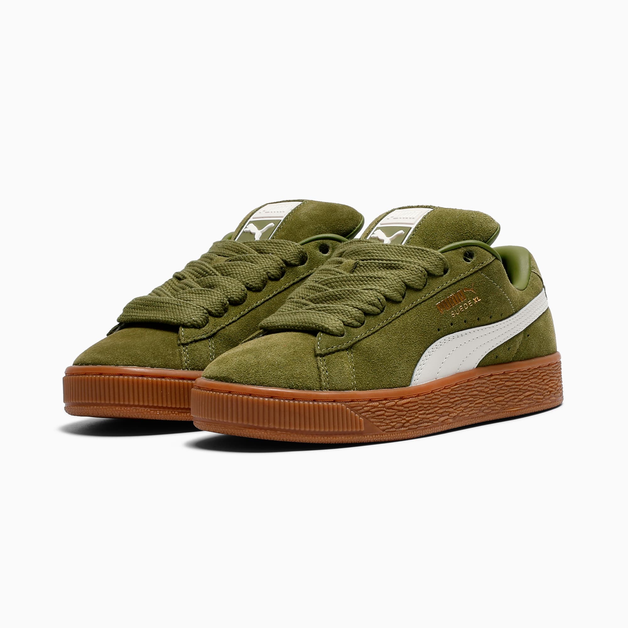 Suede XL Youth Sneakers – Olive Green-Vapor Gray