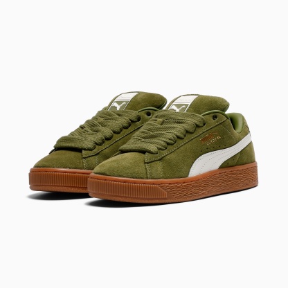 Suede XL Youth Sneakers – Olive Green-Vapor Gray