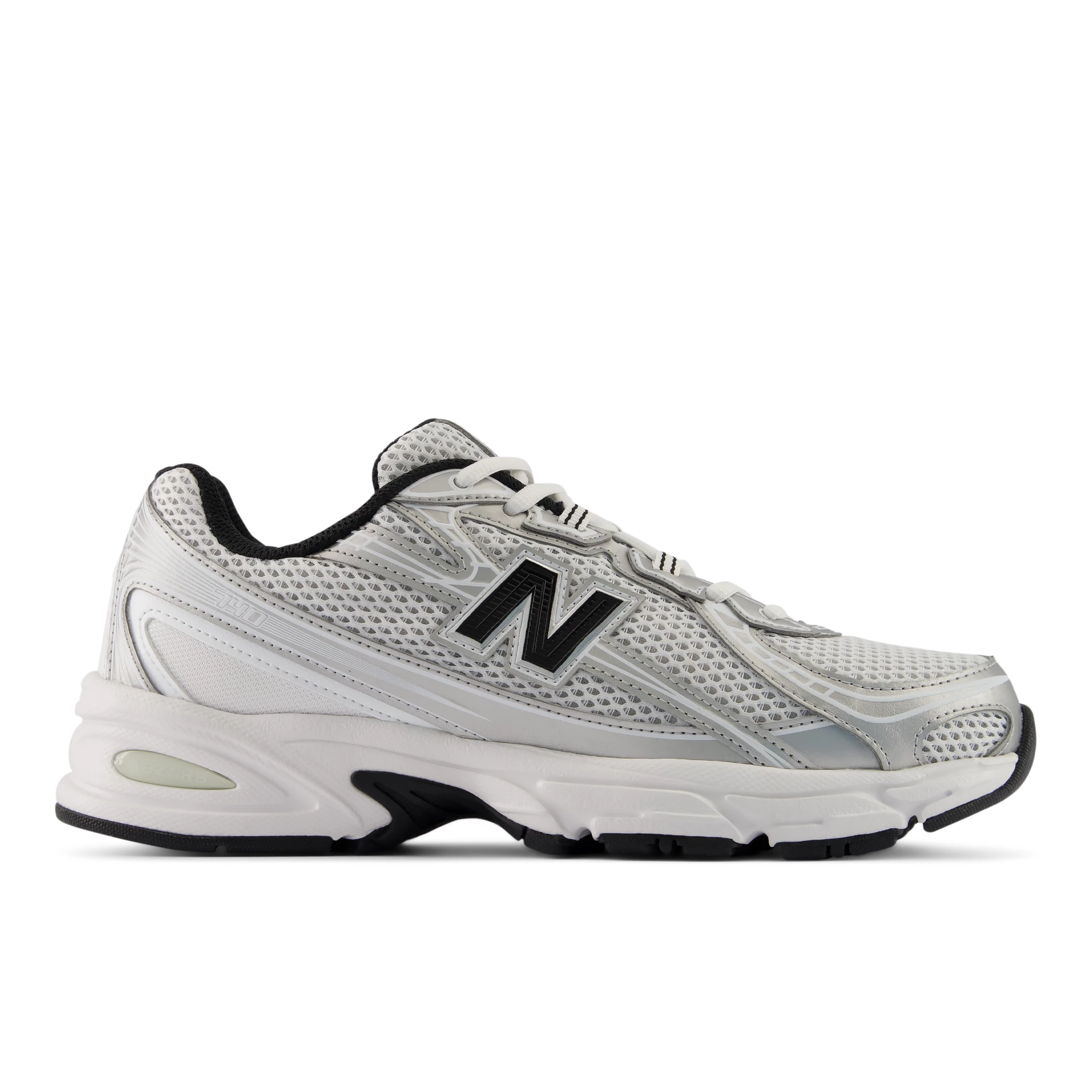 740 – WHITE with Metallic Silver and Black