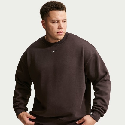 Nike Solo Fleece Men's Crew-Neck Sweatshirt – Velvet Brown/Sail