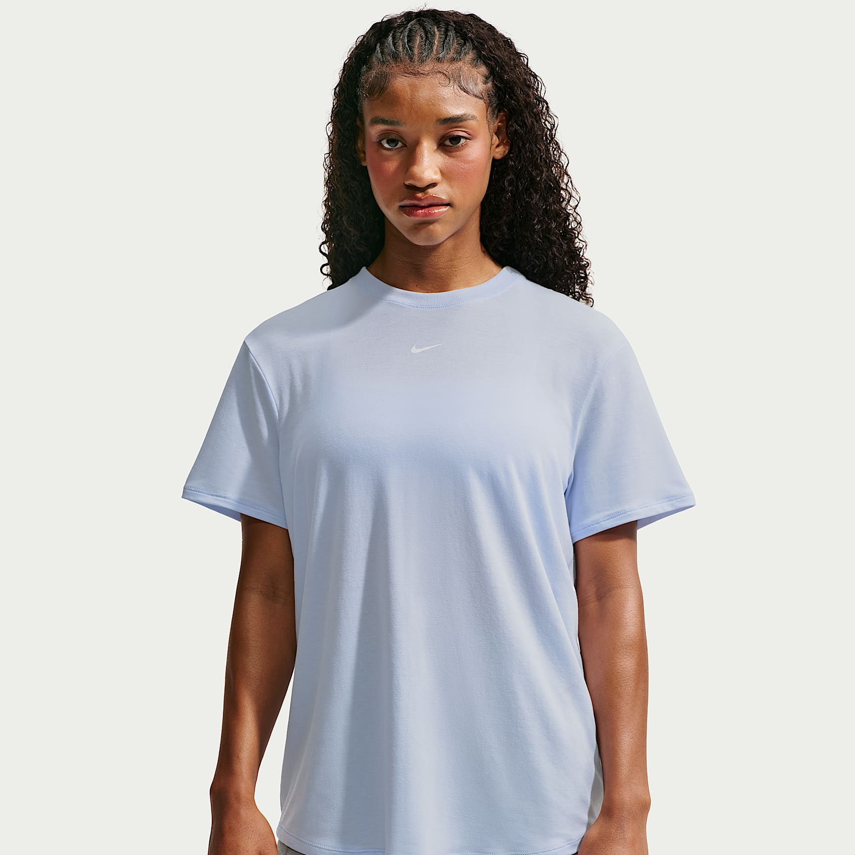 Nike One Relaxed Women's Dri-FIT Short-Sleeve Top – Hydrogen Blue/White