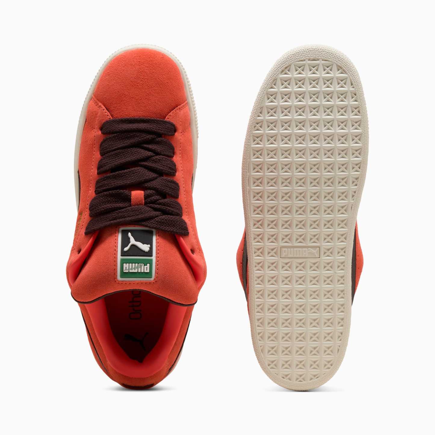 Suede XL Sneakers Unisex – Red Glamour-Chocolate Brown
