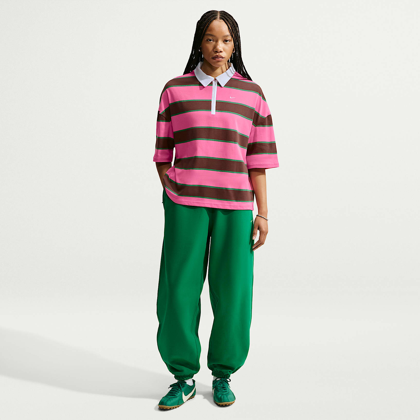 Nike Sportswear Women's Polo – Pinksicle/Pine Green/Cacao Wow