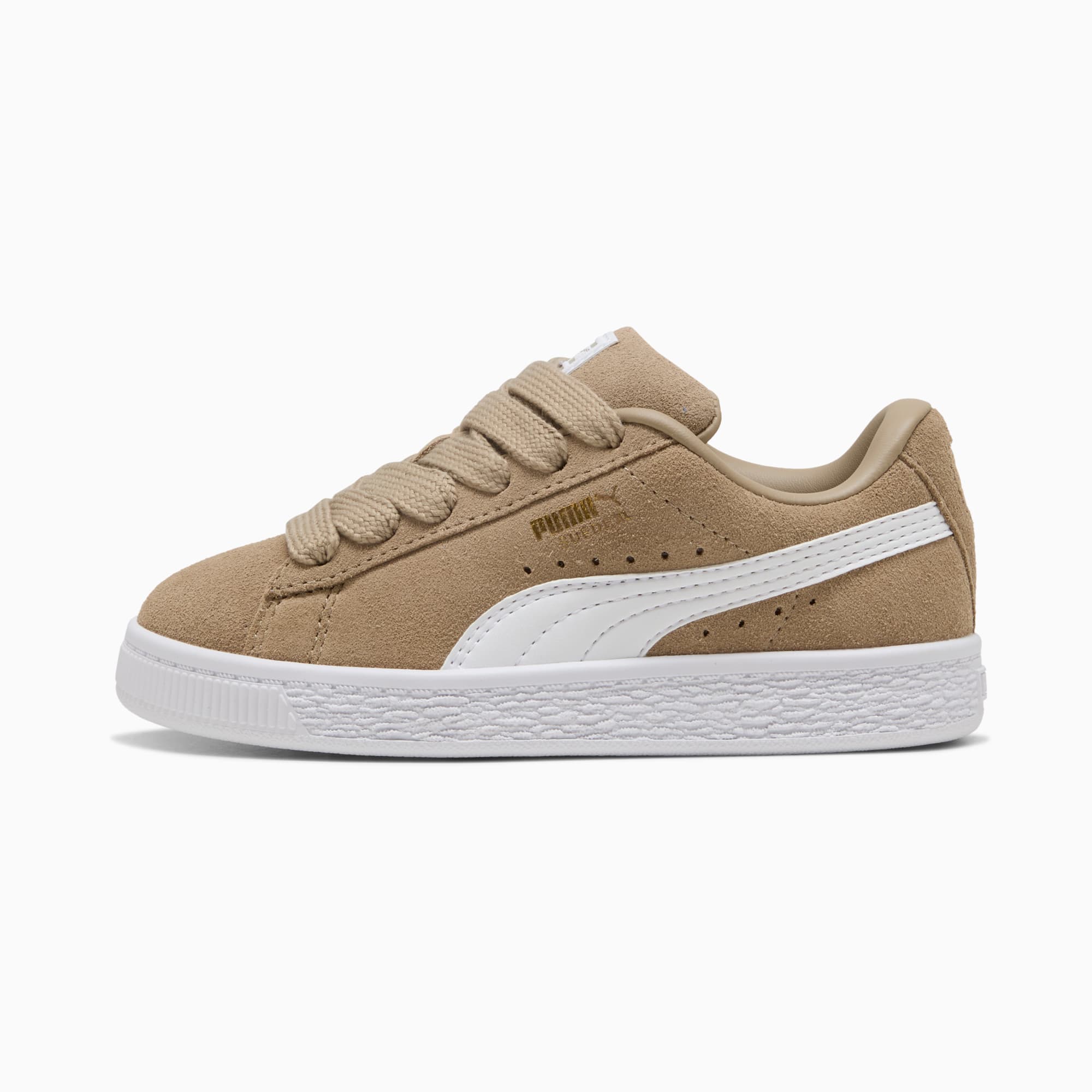 Suede XL Kids' Sneakers – Ice Coffee-PUMA White